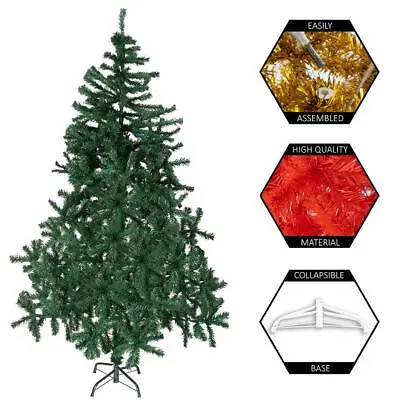 £12.99 • Buy Artificial Fir Christmas Tree | 4, 5, 6, & 7ft Options | FREE & FAST DELIVERY
