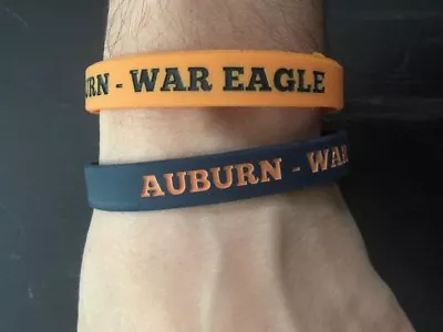 Auburn Tigers Wristbands Bracelets NCAA  AUBURN - WAR EAGLE  Set Of 2 • $4.99