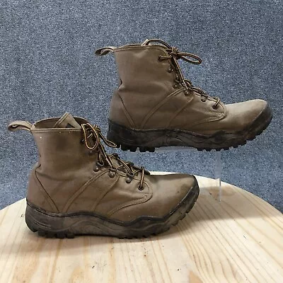 Hodgman Fishing Wading Boots Mens 13 Brown Canvas Round Toe Lace Up Wedge • $34.99