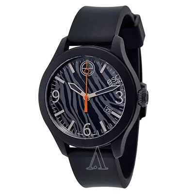 ESQ One Movado 07301454 Zebra Silicone 42mm Unisex Watch - Black • $75