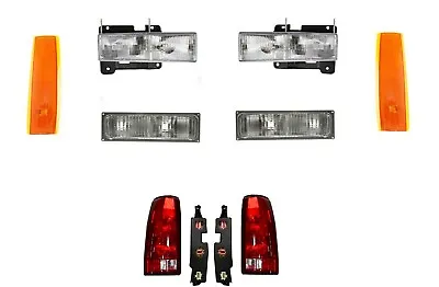 Headlights For GMC Truck 1990 1991 1992 1993 Yukon With Signal Lights Reflectors • $229.95