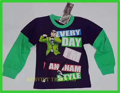 BNWT Gangnam Style T-Shirt LS Top Tshirt 100% Cotton Gang Nam Boys Kids • $9.78