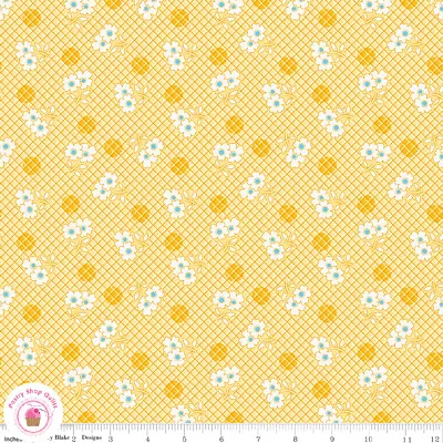 Riley Blake BASIN FEEDSACKS 12281Y Yellow Floral Quilt Fabric 30's Reproduction • $6.15