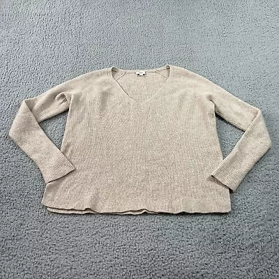 Vince Sweater Womens Large Pullover Knit Beige V Neck Wool Lightweight • $29.99