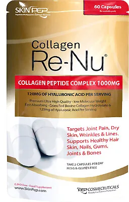 Hydrolysed Collagen | High Strength 1000mg | Hair Skin Nails  60-180 Capsules • £6.99