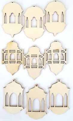 Ramadan Lantern Wooden Unfinished Wood MDF Craft Cutouts Islamic Gifts EId Favor • $38.40