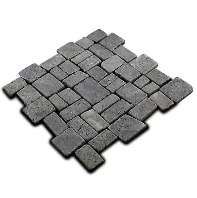 Miseno MT-Q3RBK Cube Mosaic Natural Stone Tile (9.68 SF / Carton) - Black • $76.42