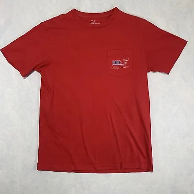 Vineyard Vines T Shirt Mens XS Red USA Flag Martha's Vineyard Whale • $6.37