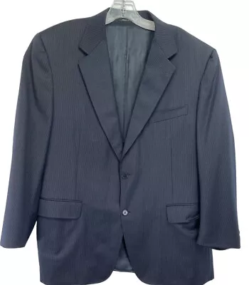 Canali Wool 2 Button Blazer 54 Navy Blue Stripe Sport Coat Italy Made (BB28) • $59.97