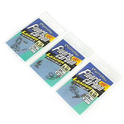 Invisible Fluorocarbon Leader Trace Heavy Duty Pike Sea Line 25cm 15kg 35lb • £12.50