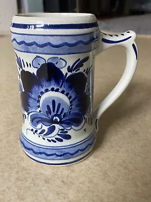 Vintage Hand Painted Delft Blue Stein Beer Mug Made In Holland • $9.95