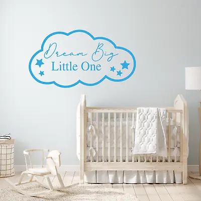 Dream Big Little One Vinyl Sticker Nursery Wall Baby Cot Room New Born Baby Show • £5.30