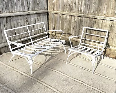 Vintage Wrought Iron Patio Furniture Conversation Set • $1799