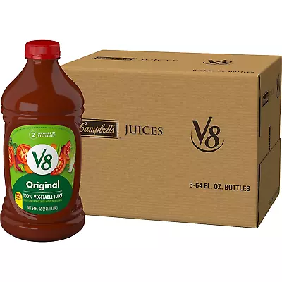 V8 Original 100% Vegetable Juice 64 Fl Oz Bottle (Case Of 6) • $30.06