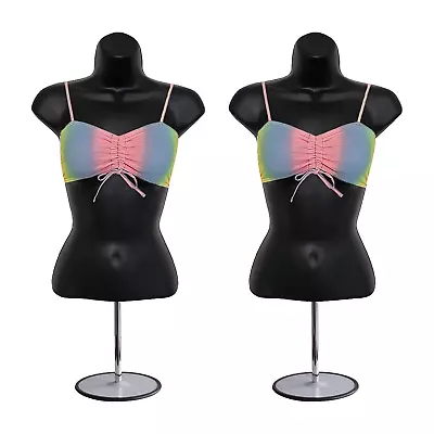 2 Pack Female Mannequin Torso With Stand Dress Form Tshirt Display Countertop Ho • $104.70