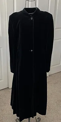 Vintage Swing Coat - Billina Black Velvet Dress Coat Small • $150