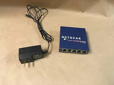 NETGEAR FS105V2 5 Port 10/100 Fast Ethernet Unmanaged Switch W/ Adapter (KB) • $10