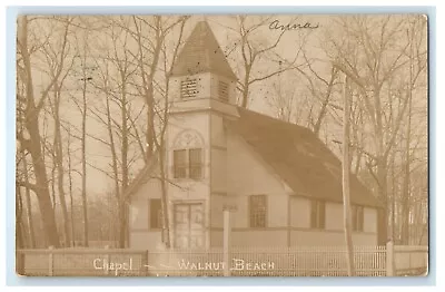 1908 Chapel Walnut Beach Waterbury Ave. Sign Milford CT RPPC Photo Postcard • $9.99