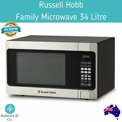 Russell Hobbs Family Microwave 34 Litre 10 Power Levels 6 Auto Cooking Menus • $227.96