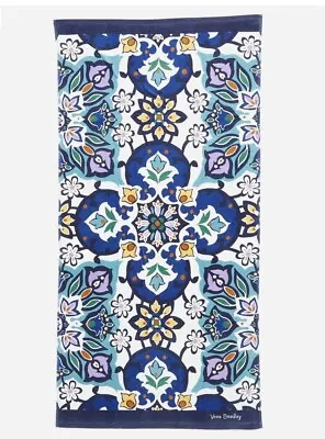 Vera Bradley Oversized Beach Pool Cotton Towels 33 X66   Lisbon Medallion Cool • $35