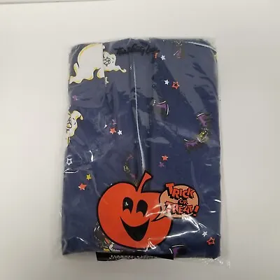 Vintage Trick Or Treat Halloween Flannel Backed Vinyl Tablecloth 52  × 52  NOS • $14.69