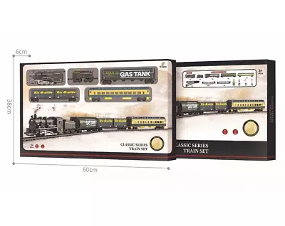 Retro Railroad Train Set With Sound & Light Steam Train Locomotive Passenger Car • $39.95