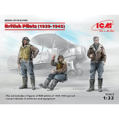 ICM 32105 British Pilots (1939-1945) (3 Figures) 1:32 Figure Model Kit • £15.95