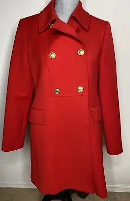 Zara Red Peacoat Gold Buttons Coat Size M • $51
