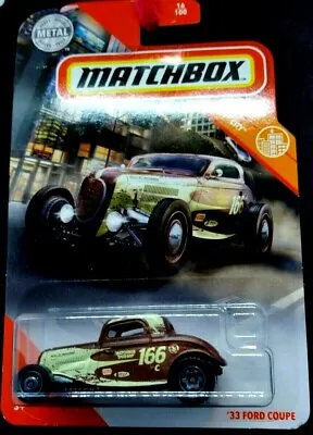 MATCHBOX  '33 FORD COUPE #16 Brown; 166 Speed Shop MBX CITY Metal USA CARD  • $38