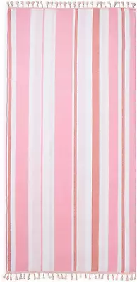 Striped Tassel Edge Beach Towels For Adults Pool Swim Quick Dry Rope Large Holid • £14.83