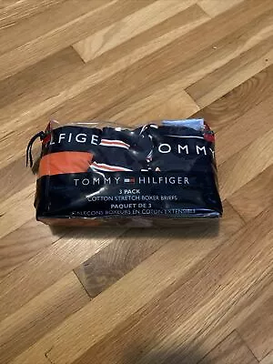 Tommy Hilfiger Cotton Stretch Boxer Briefs 3 Pack Size Large Orange / Blue • $22