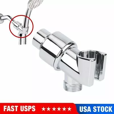 Universal Shower Head Holder Arm Mounted Adjustable Screw On Bracket Silver • $6.89