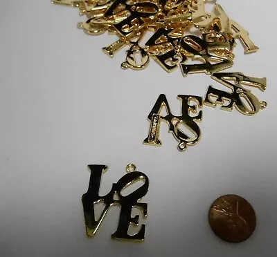 (lot #21) Lot Of 24 Vintage Love Charms Pendants Signed  • $4.99