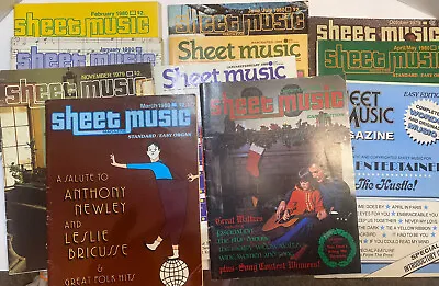 Vintage Sheet Music Magazine Lot Of 11 70’s & 80’s Assorted Pre-Owned • $19.99