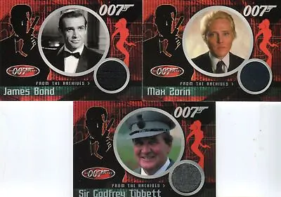James Bond 40th Anniversary Costume Card Set Connery Walken Macnee CC1 - 3 • £252.15