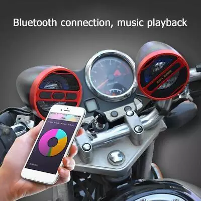 Waterproof Motorcycle Scooter Audio System Radio FM Bluetooth MP3 Player Speaker • $52.88