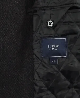 J. Crew Men’s Gray Herringbone Top Coat Quilted Wool Blend Overcoat 3M Size 46 • $112.50