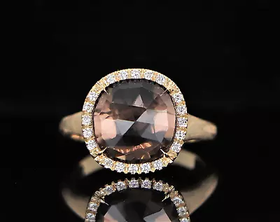 $3040 Marco Bicego Jaipur Color Smoky Quartz Diamond Halo Cocktail Ring Band • $1550