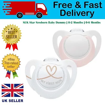 £15.99 • Buy NUK Star Newborn Baby Dummy | 0-2Months |0-6 Months | BPA-Free Silicone Soother