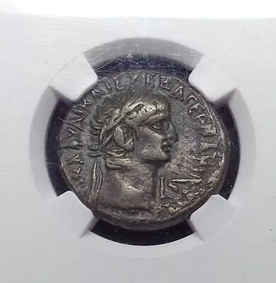 (AD 45-46) Roman Egypt - BI Tetradrachm Of Claudius And Messalina NGC ChVF. • $599.95