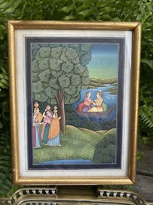 Antique Indian Persian Mughal Watercolor Painting Original Artwork Art • $100