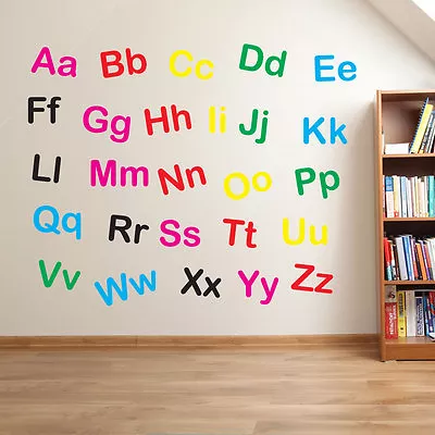 Nursery Alphabet Letters Lower & Upper Case Writing Wall Stickers Decal Kid A210 • £9.13