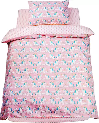 Crib Bedding Set - 3 Pcs Baby Bed Set For Grils Includes Toddler Duvet Cover Fi • $59.51