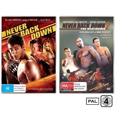 Never Back Down / Never Back Down 2 - The Beatdown (DVD 2-Disc) PAL Region 4 • $31.30