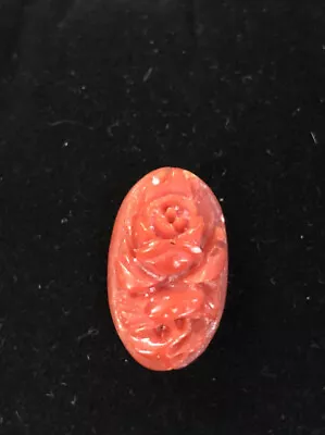 Vintage Carved Red Rose Oxblood Coral 1.2g/5.95ct • $199