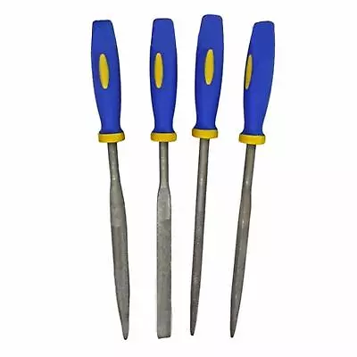 4x SMALL WARDING NEEDLE FILE SET Soft Grip Handle Model Modeling Wood • £3.77