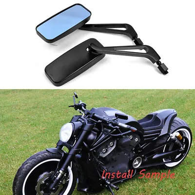 8mm/10mm Black Rectangle Motorcycle Rear View Mirrors For Honda Ruckus 50 NPS50 • $21.61