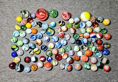 Vintage Marbles - Mixed Lot Estate Sale Find Swirls Slags Peewees Shooters • $14.50