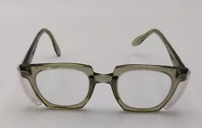 Vintage NOS Willson Z87 Hornrim Safety Glasses Gray Frame Clear Made In U.S.A. • $39.50