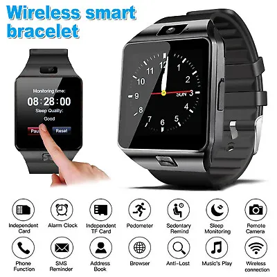 Smart Watch W/Camera For Men/Women Waterproof Smartwatch Bluetooth Android IOS • $13.25